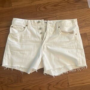 AGOLDE White Denim Cut Offs - Button Fly, 30